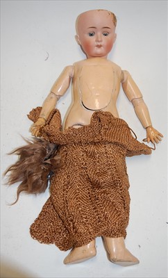 Lot 2198 - A William Goebel bisque head doll, having...