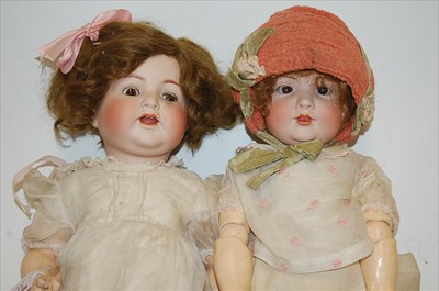 Lot 2205 - A Simon & Halbig bisque head doll, having...