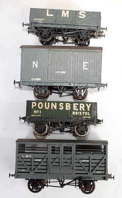 Lot 302 - 4 kit built wagons by Slaters and others, N...