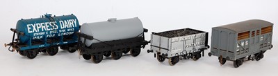 Lot 303 - 4 kit built wagons Slaters "Express Dairy"...
