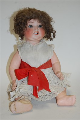 Lot 2220 - A Heubach Köppelsdorf bisque head doll, having...