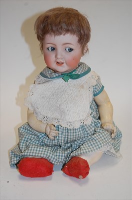 Lot 2221 - A Simon & Halbig bisque head doll, having...