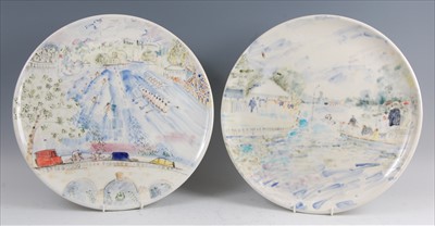 Lot 172 - Christine Hall - a pair of large contemporary...