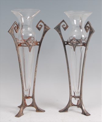 Lot 94 - A pair of WMF Art Nouveau pewter frame and...