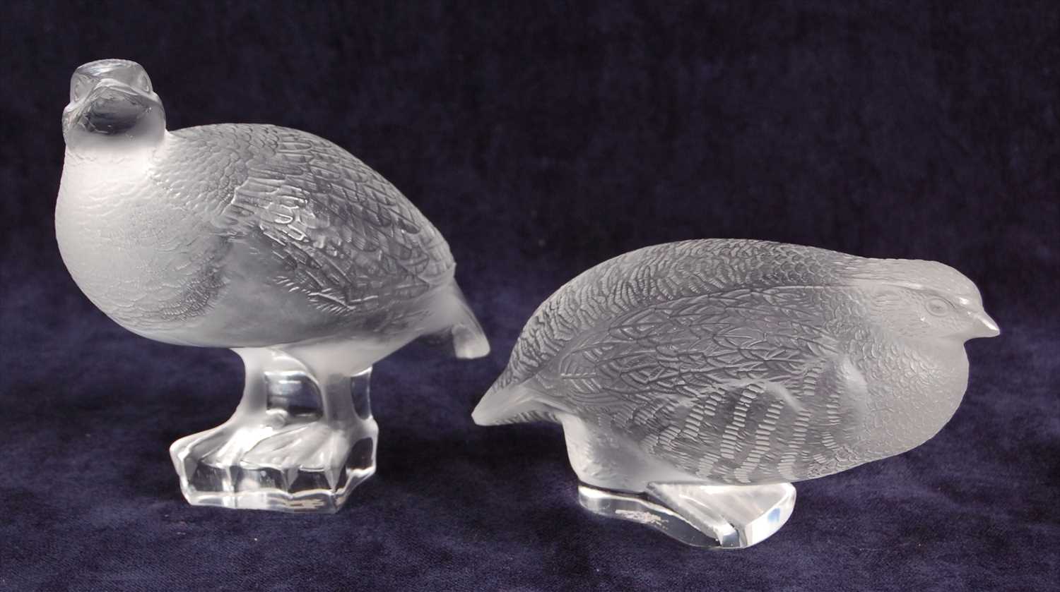 Lot 54 - A pair of contemporary Lalique frosted glass...