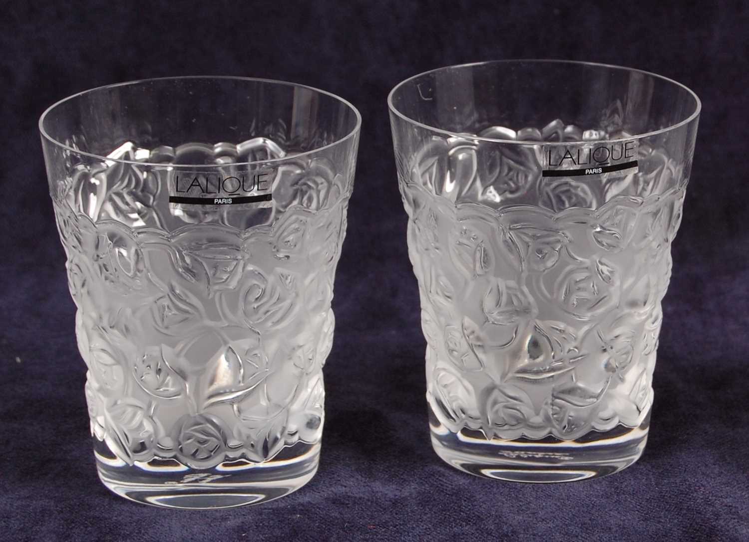 Lot 58 - A pair of contemporary Lalique frosted and...
