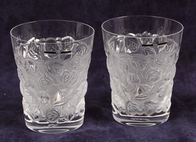 Lot 194 - A pair of contemporary Lalique frosted and...