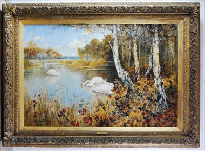 Lot 1430 - Albert Bailey (act.1890-1904) - Swans within...