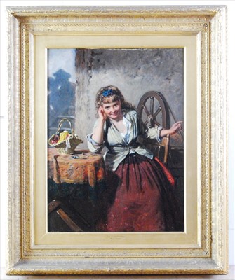 Lot 1415 - Edwin Roberts (1840-1917) - The Eavesdropper,...