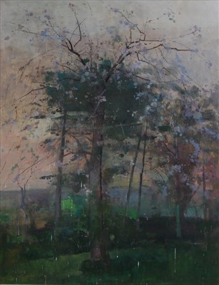 Lot 257 - Frederick Cuming (b.1930) - Cherry Tree, oil...