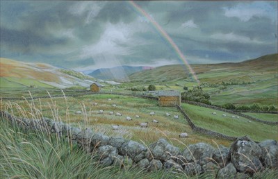 Lot 247 - John Chalkley (1938-2009) - Rain in Swaledale,...