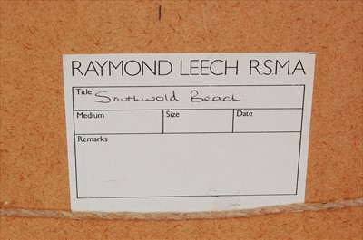 Lot 317 - Raymond Leech (b.1949) - Southwold Beach, oil,...