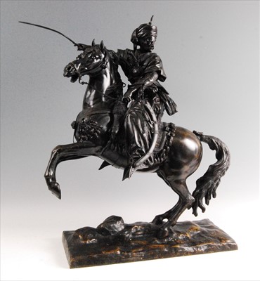 Lot 1298 - A large circa 1900 bronze modelled as a...