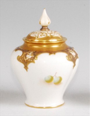 Lot 1084 - A Royal Worcester porcelain pot pourri vase...