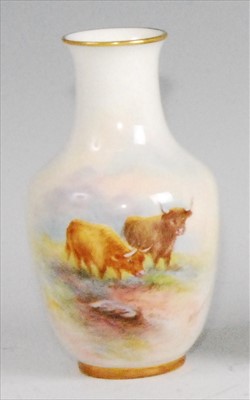 Lot 1075 - A Royal Worcester porcelain vase, shape...