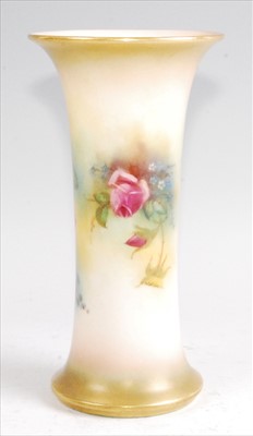 Lot 1089 - A Royal Worcester porcelain trumpet form vase,...