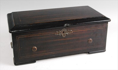 Lot 1311 - A circa 1900 Swiss faux rosewood cased music...