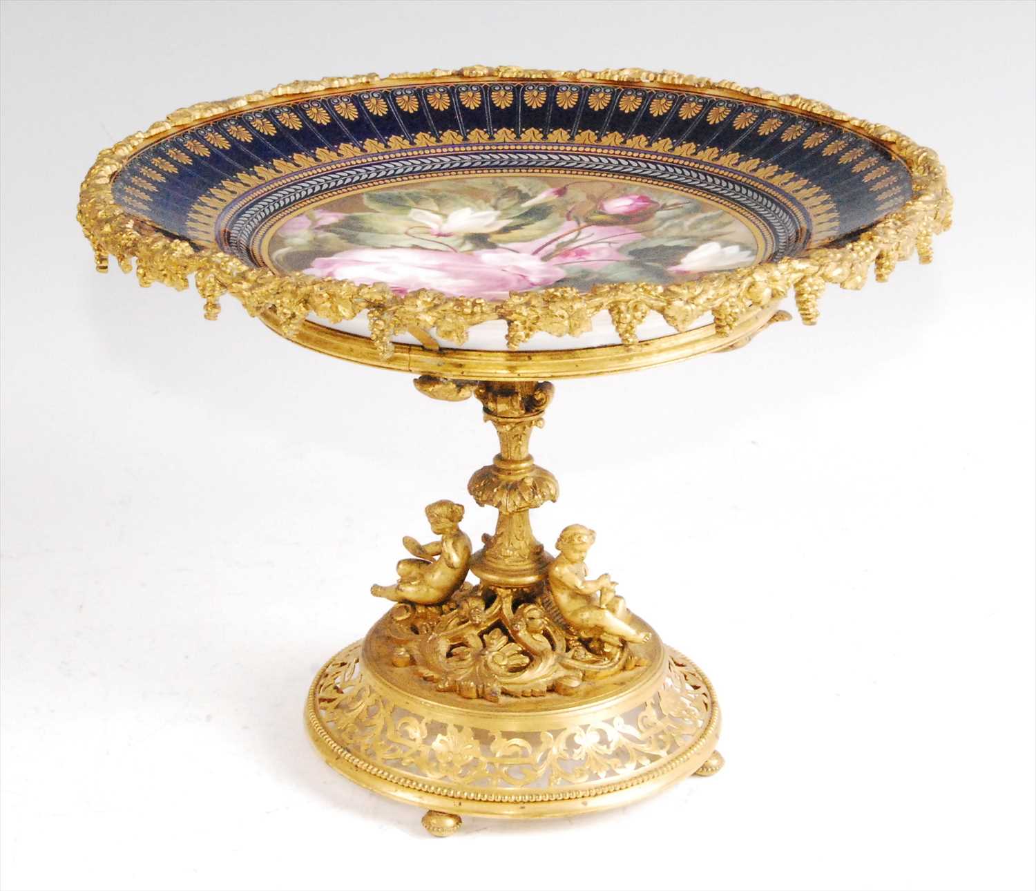 Lot 1288 - A 19th century gilt bronze pedestal comport,...