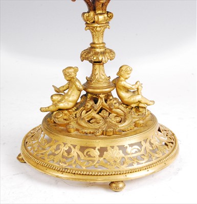 Lot 1288 - A 19th century gilt bronze pedestal comport,...