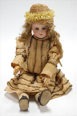 Lot 2233 - A Simon & Halbig bisque head doll, having...