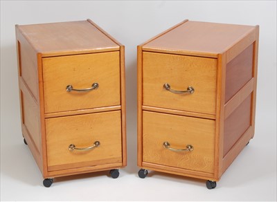 Lot 346 - A pair of Art Deco light oak and plywood...