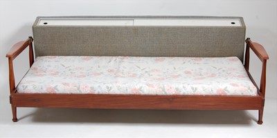 Lot 398 - A 1960s Danish teak sofa-bed, having swivel...