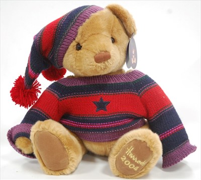 Lot 2282 - A Harrod's year bear for 2004, in knitted...