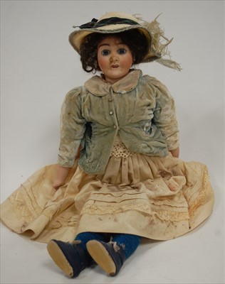 Lot 2286 - A Limoges Favorite bisque head doll, having...