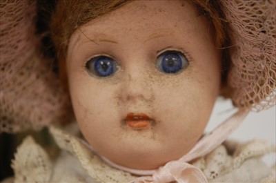Lot 2289 - A German bisque head doll, having rolling...