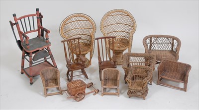 Lot 2306 - A collection of assorted dolls furniture, to...