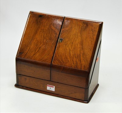 Lot 8 - A Victorian walnut stationery cabinet, the...