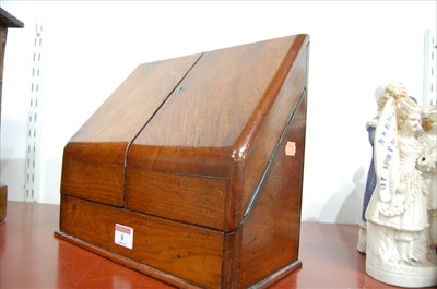 Lot 8 - A Victorian walnut stationery cabinet, the...