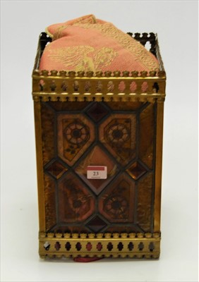 Lot 23 - A circa 1900 lacquered brass ceiling light...