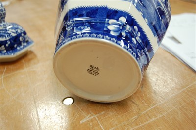 Lot 26 - A Spode blue and white transfer decorated vase...