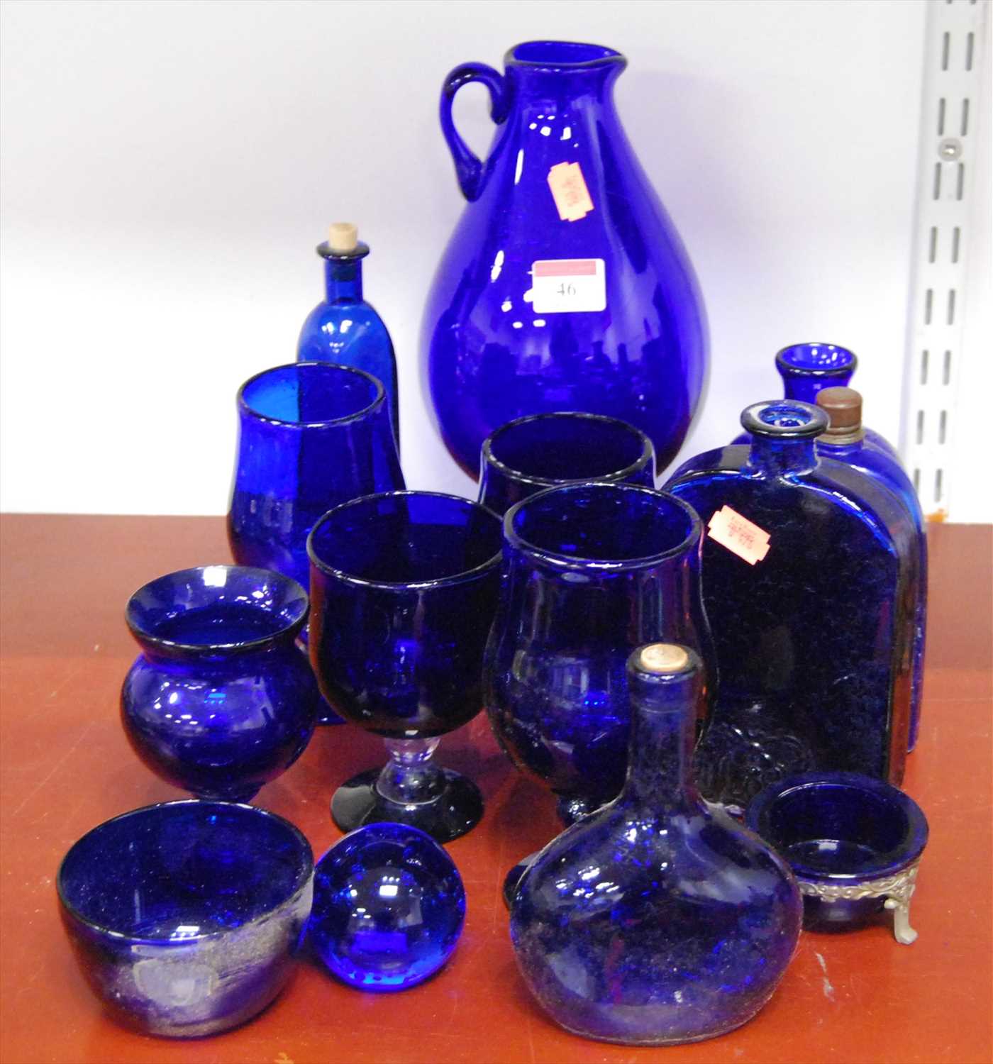 Lot 46 - A collection of various Bristol Blue glassware,...