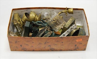 Lot 64 - A box of miscellaneous items, to include gilt...