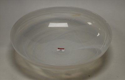 Lot 82 - A large shallow smoked glass bowl, dia. 39cm
