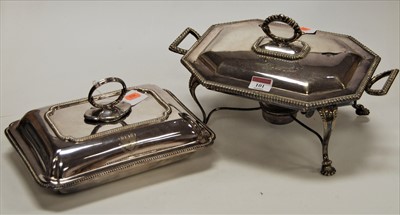 Lot 101 - An early 20th century silver plated twin...