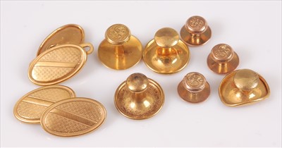Lot 303 - Four various 9ct gold gent's collar studs,...