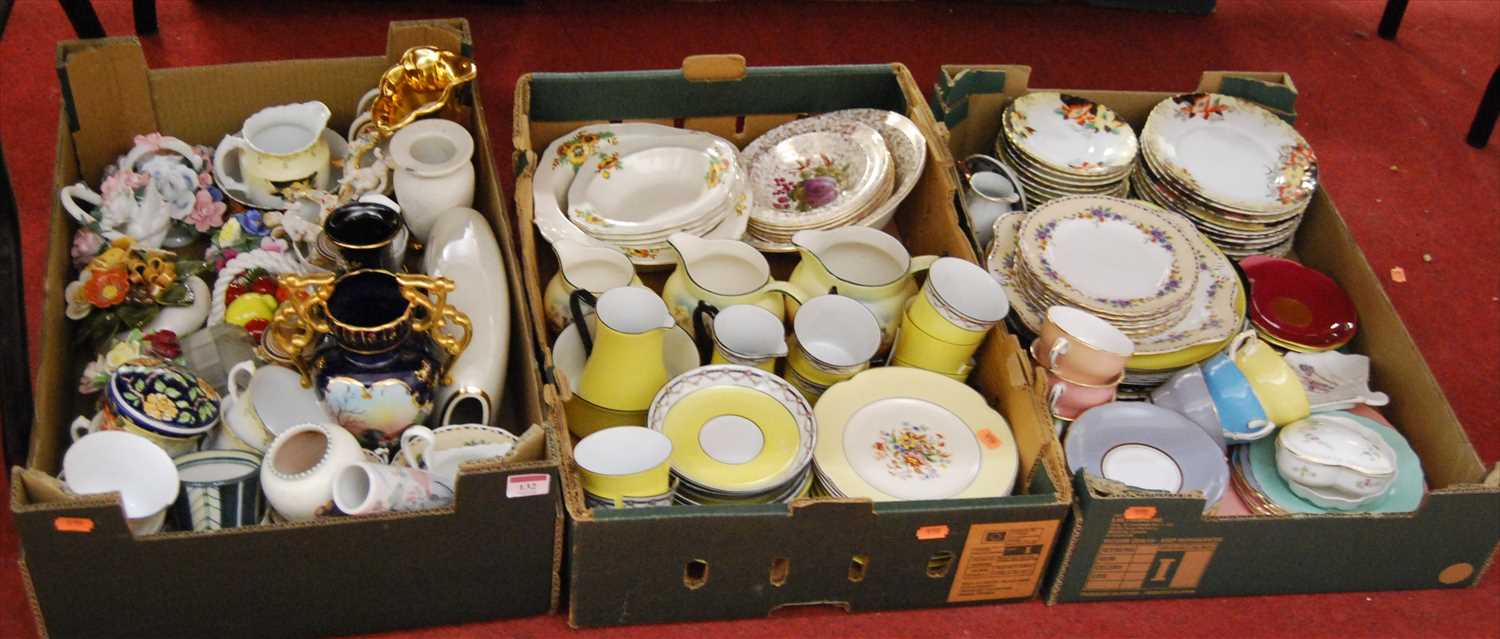Lot 132 - Three boxes of miscellaneous china, to include...