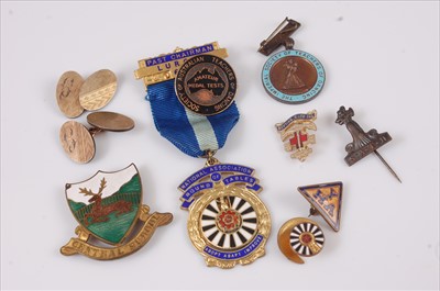 Lot 320 - Assorted gilt metal and enamel badges to...