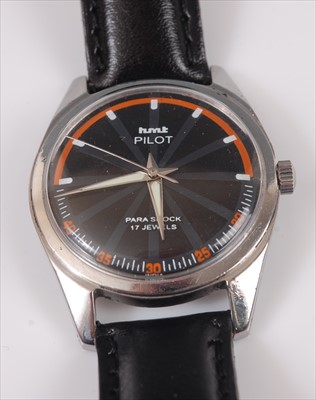 Lot 329 - A gents HMT Pilot's steel cased wrist watch...