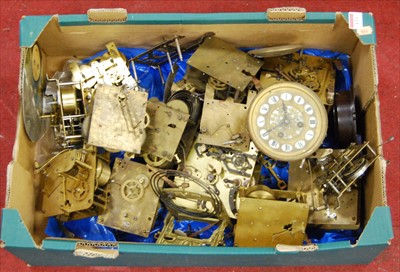 Lot 133 - A box of miscellaneous clock parts, to include...