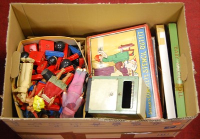 Lot 143 - A box of miscellaneous childrens toys and...