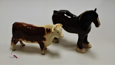 Lot 154 - A large Beswick model of a Hereford bull, with...