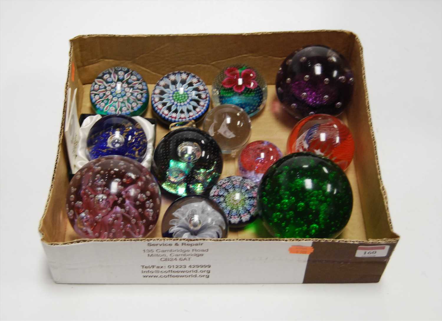 Lot 160 - A box of modern paperweights, to include...