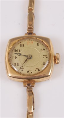 Lot 346 - A continental vintage ladies 18ct gold cased...