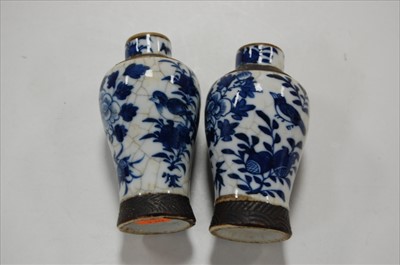Lot 169 - A pair of Japanese stoneware crackle glazed...