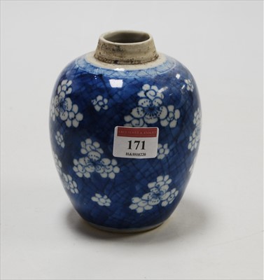 Lot 171 - A Chinese blue and white ginger jar, of...