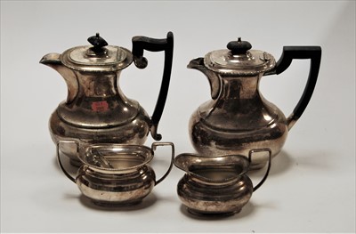 Lot 219 - An early 20th century silver plated four-piece...